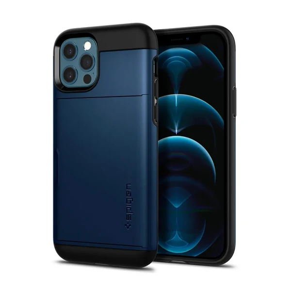 Чохол з відділенням для карт Spigen Slim Armor CS Navy Blue для iPhone 12 Pro Max в Ужгороді
