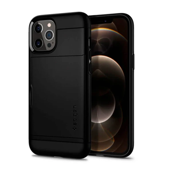 Чохол с відділом для зберігання карт Spigen Slim Armor CS Black для iPhone 12 Pro Max в Ужгороді
