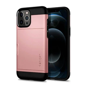 Чохол с відділом для зберігання карт Spigen Slim Armor CS Rose Gold для iPhone 12 Pro Max ACS01624 - Фото 1