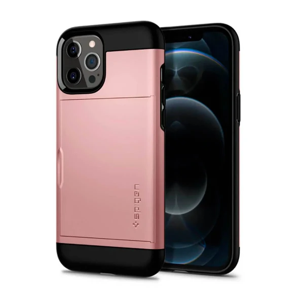 Чохол с відділом для зберігання карт Spigen Slim Armor CS Rose Gold для iPhone 12 Pro Max в Ужгороді
