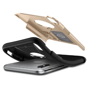 Противоударный чехол Spigen Slim Armor Champagne Gold для iPhone XR - Фото 4
