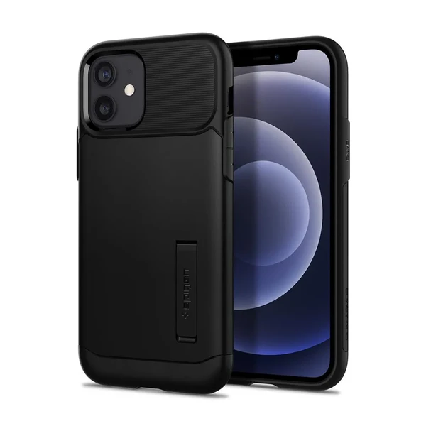 Захисний чохол-підставка Spigen Slim Armor Black для iPhone 12 mini у Миколаєві