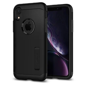 Противоударный чехол Spigen Slim Armor Black для iPhone XR - Фото 2