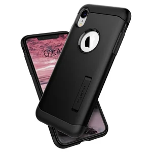 Противоударный чехол Spigen Slim Armor Black для iPhone XR - Фото 3