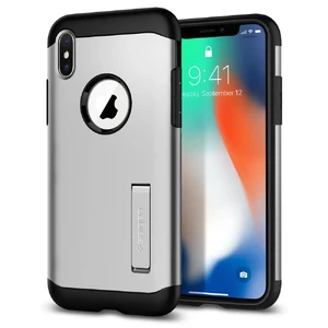Чехол Spigen Slim Armor Satin Silver для iPhone X | XS - Фото 2