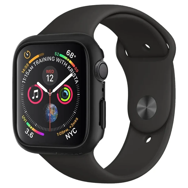 Чохол Spigen Thin Fit Black для Apple Watch 44mm SE 2 | SE | 6 | 5 | 4
