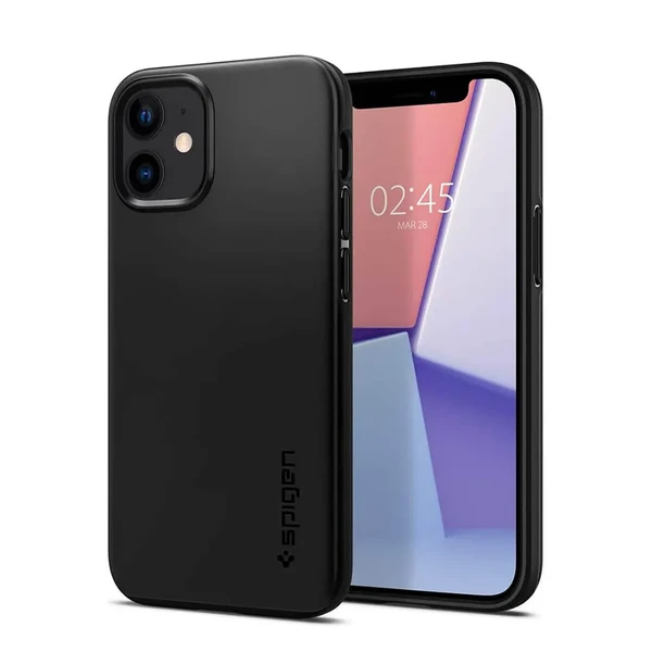 Чорний захисний чохол Spigen Thin Fit для iPhone 12 | 12 Pro