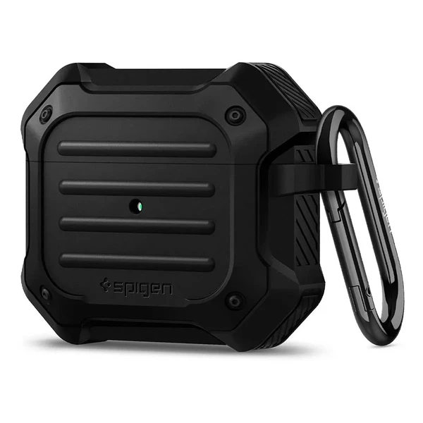 Протиударний чохол з карабіном Spigen Tough Armor Black для AirPods 3 в Запоріжжі