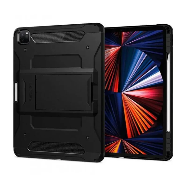 Чехол с держателем для Apple Pencil Spigen Tough Armor Pro Black для iPad Pro 12.9" (2022 | 2021)