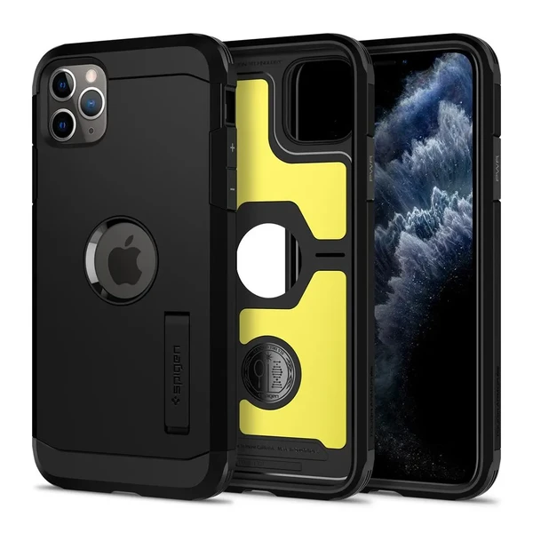 Противоударный чехол Spigen Tough Armor Black для iPhone 11 Pro Max в Мукачево