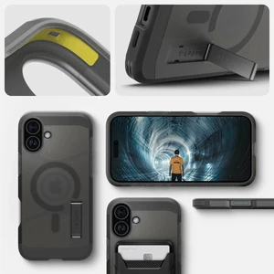Прозорий чохол Spigen Tough Armor Mag для iPhone 16, приємно димчастий - Фото 15