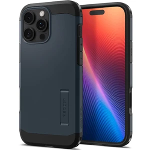 Синий чехол с защитой кнопок Spigen Tough Armor T Mag для iPhone 16 Pro Max - Фото 2