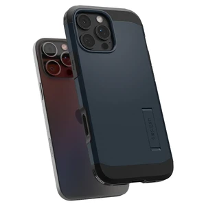 Синий чехол с защитой кнопок Spigen Tough Armor T Mag для iPhone 16 Pro Max - Фото 4