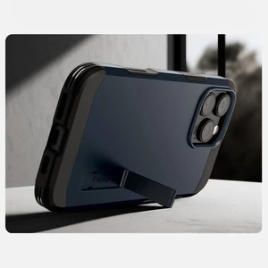 Синий чехол с защитой кнопок Spigen Tough Armor T Mag для iPhone 16 Pro Max - Фото 11