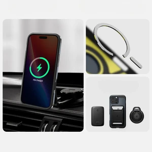 Синий чехол с защитой кнопок Spigen Tough Armor T Mag для iPhone 16 Pro Max - Фото 15