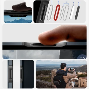 Синий чехол с защитой кнопок Spigen Tough Armor T Mag для iPhone 16 Pro Max - Фото 17