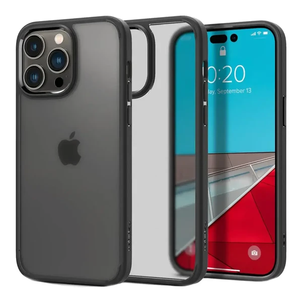 Прозрачный силиконовый чехол Spigen Ultra Hybrid Frost Black для iPhone 14 Pro Max в Черкассах