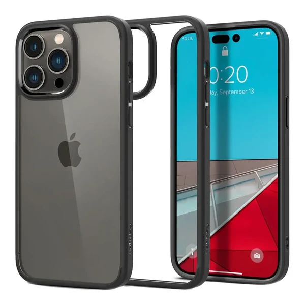 Прозорий силіконовий чохол Spigen Ultra Hybrid Matte Black для iPhone 14 Pro у Житомирі