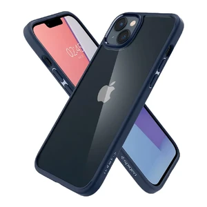 Прозрачный силиконовый чехол Spigen Ultra Hybrid Navy Blue для iPhone 14 Plus - Фото 2