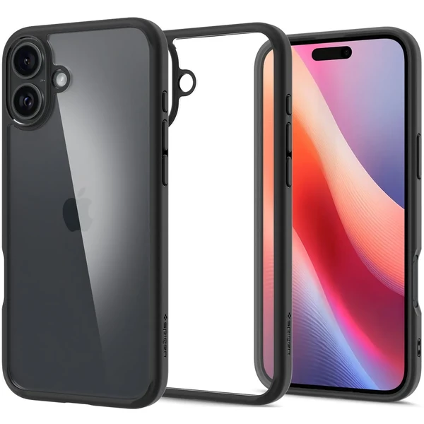 Прозорий чорний чохол Spigen Ultra Hybrid для iPhone 16 Plus