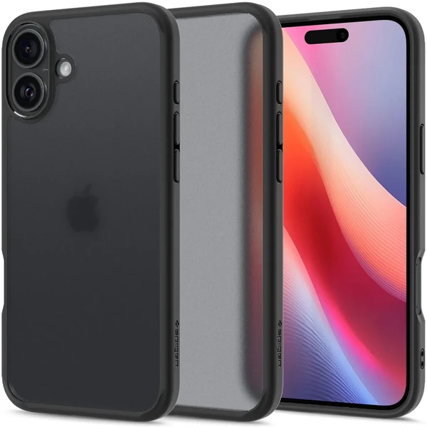 Півпрозорий чорний чохол Spigen Ultra Hybrid для iPhone 16 Plus