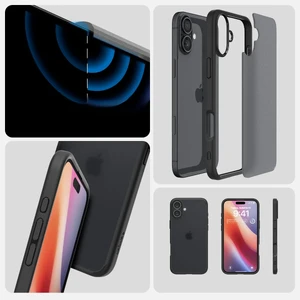 Півпрозорий чорний чохол Spigen Ultra Hybrid для iPhone 16 Plus - Фото 6
