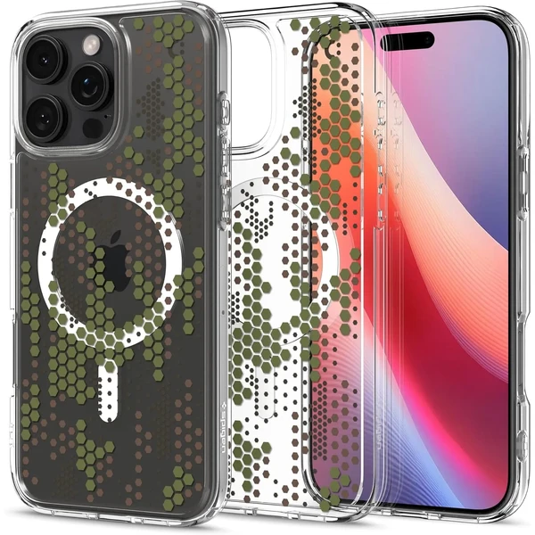 Прозорий чохол з візерунком Spigen Ultra Hybrid Mag для iPhone 16 Pro в Запорожье
