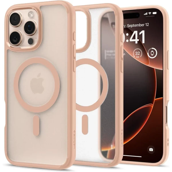 Півпрозорий рожевий чохол Spigen Ultra Hybrid Mag для iPhone 16 Pro Max у Чернігові