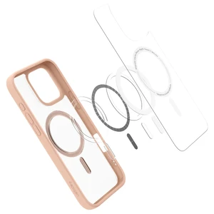 Прозрачный розовый чехол Spigen Ultra Hybrid Mag для iPhone 16 Pro Max - Фото 6