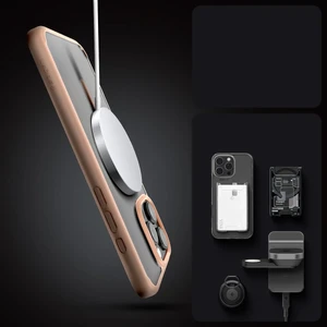 Прозрачный розовый чехол Spigen Ultra Hybrid Mag для iPhone 16 Pro Max - Фото 9
