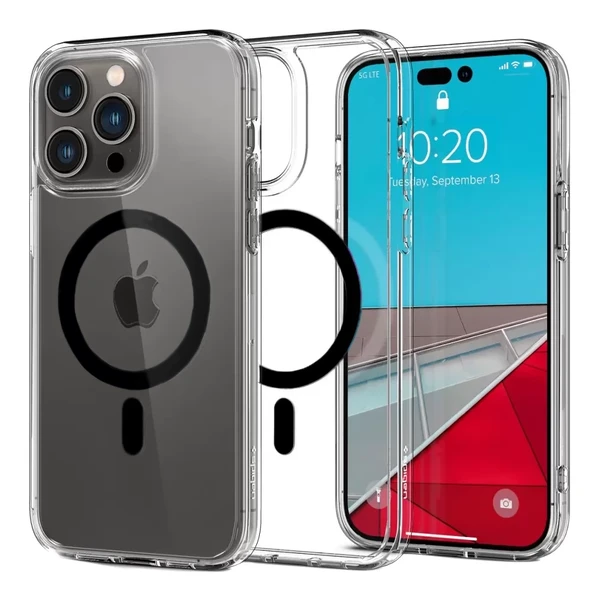 Прозрачный чехол Spigen Ultra Hybrid Mag MagSafe Black для iPhone 14 Pro в Николаеве