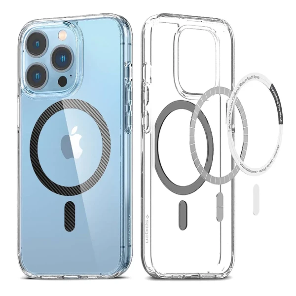 Прозрачный чехол Spigen Ultra Hybrid MagSafe Carbon Fiber для iPhone 13 Pro в Сумах