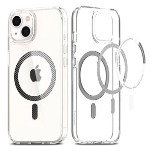Прозорий чохол Spigen Ultra Hybrid MagSafe Carbon Fiber для iPhone 13 ACS04086 - Фото 1