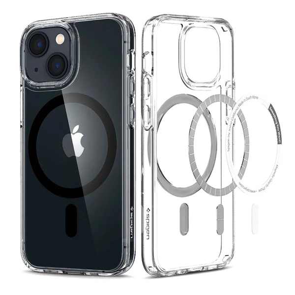 Прозорий чохол Spigen Ultra Hybrid MagSafe Black для iPhone 13 mini