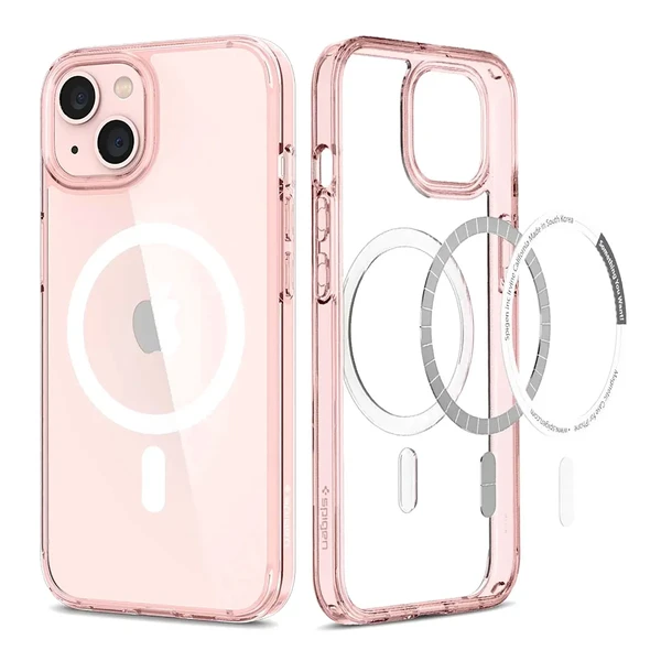 Прозорий чохол Spigen Ultra Hybrid MagSafe Rose Crystal для iPhone 13