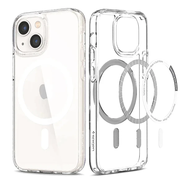 Прозорий чохол Spigen Ultra Hybrid MagSafe White для iPhone 13 mini