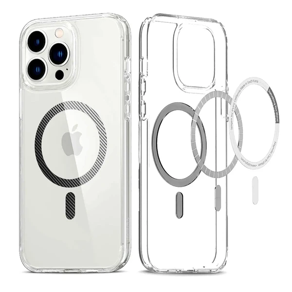 Прозрачный чехол Spigen Ultra Hybrid MagSafe Carbon Fiber для iPhone 13 Pro Max