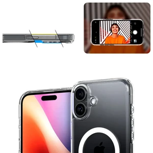 Прозорий білий чохол Spigen Ultra Hybrid S Mag для iPhone 16 Plus - Фото 13