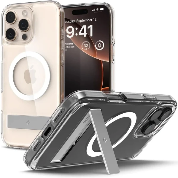 Прозорий білий чохол Spigen Ultra Hybrid S Mag для iPhone 16 Pro Max