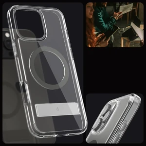 Прозрачный серый чехол Spigen Ultra Hybrid S Mag для iPhone 16 Pro Max - Фото 3