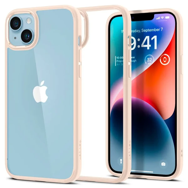Прозорий силіконовий чохол Spigen Ultra Hybrid Sand Beige для iPhone 14 Plus у Тернополі