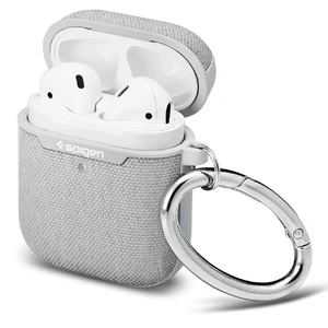 Тканевый чехол с карабином Spigen Urban Fit Gray для AirPods - Фото 3