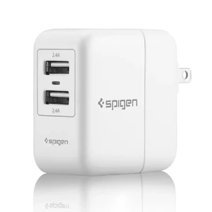 Зарядний пристрій Spigen Wall Charger F202 White + EU адаптер
