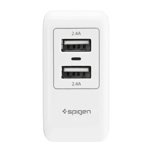 Зарядное устройство Spigen Wall Charger F202 White + EU адаптер - Фото 2