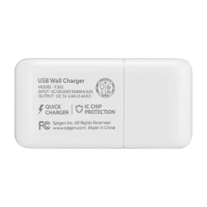 Зарядное устройство Spigen Wall Charger F202 White + EU адаптер - Фото 5
