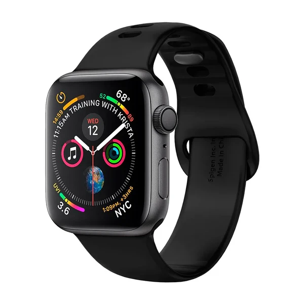 Силіконовий ремінець Spigen Air Fit Black для Apple Watch 40mm SE | 6 | 5 | 4