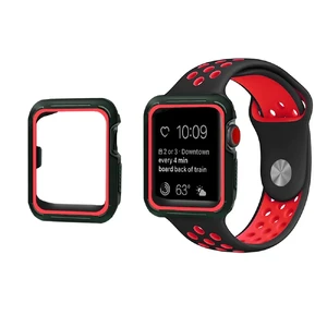 Ремешок + чехол iLoungeMax Sport Band Black | Red для Apple Watch 38mm Series 3 | 2 | 1  - Фото 1