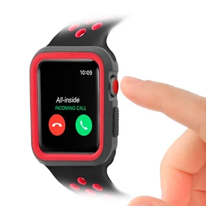 Ремешок + чехол iLoungeMax Sport Band Black | Red для Apple Watch 38mm Series 3 | 2 | 1 - Фото 4