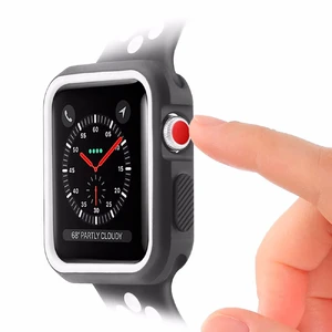 Ремешок + чехол iLoungeMax Sport Band Black | White для Apple Watch 38mm Series 3 | 2 | 1 - Фото 4