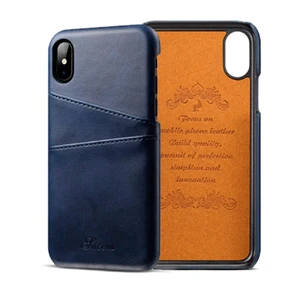 Кожаный чехол с отделениями для карт iLoungeMax Sutent Blue для iPhone X | XS - Фото 2